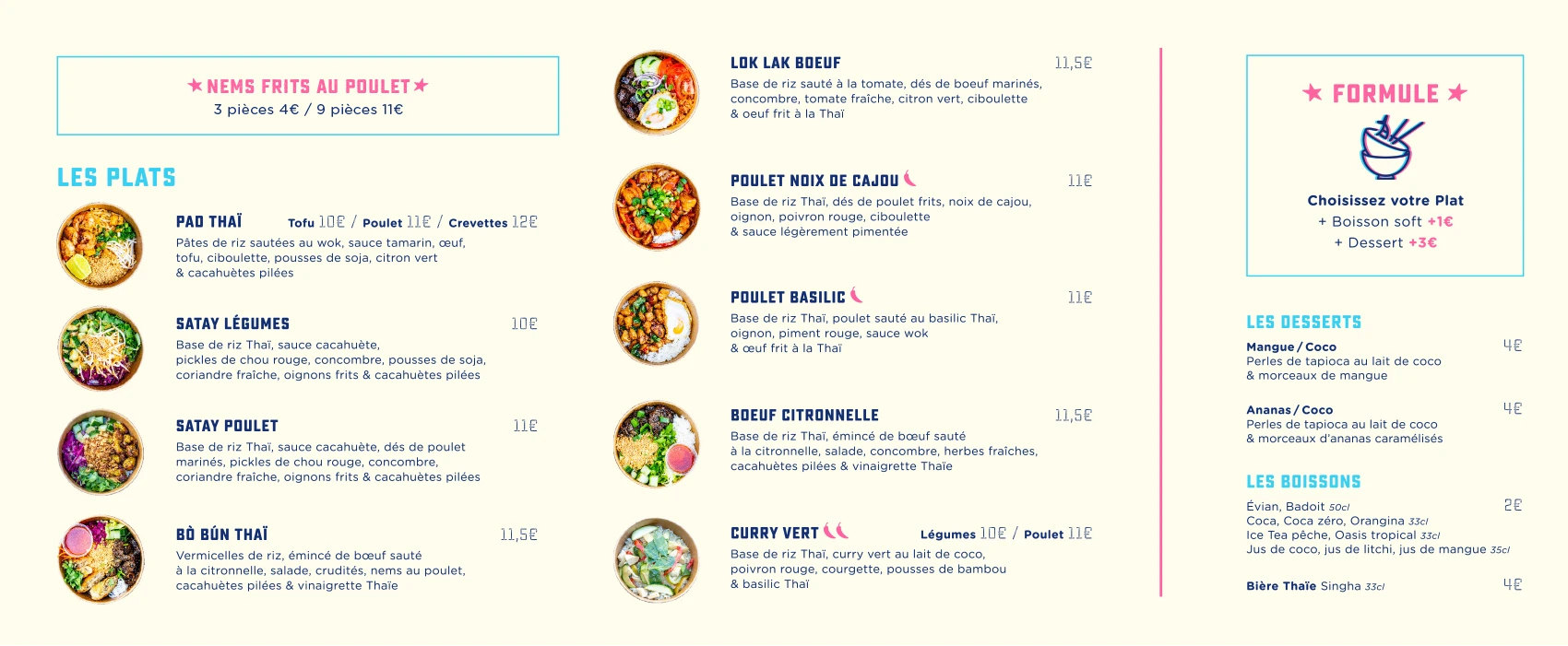 Création de Menu comptoir de  streetfood